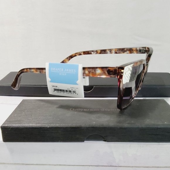 Women\'s DRAPER JAMES RSVP™ DJ9012 Brown Marble 52mm Square Gradient Sunglasses